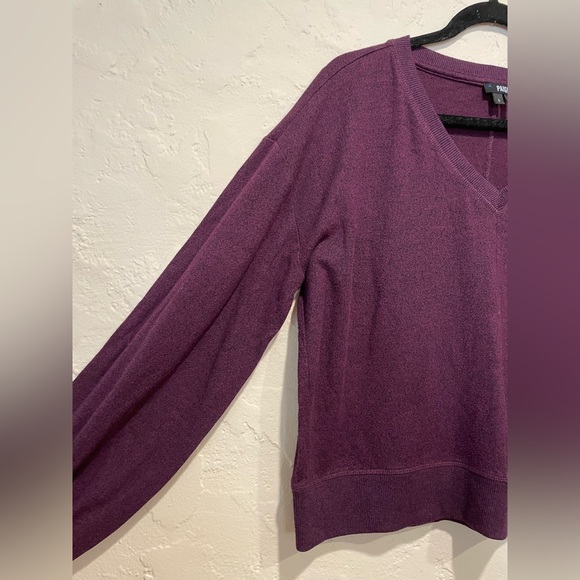 PAIGE Eggplant Purple V-Neck Sweater - Picture 3 of 7